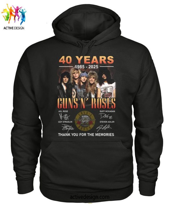 40 Years 1985-2025 Guns N’ Roses Thank You For The Memories T-Shirt