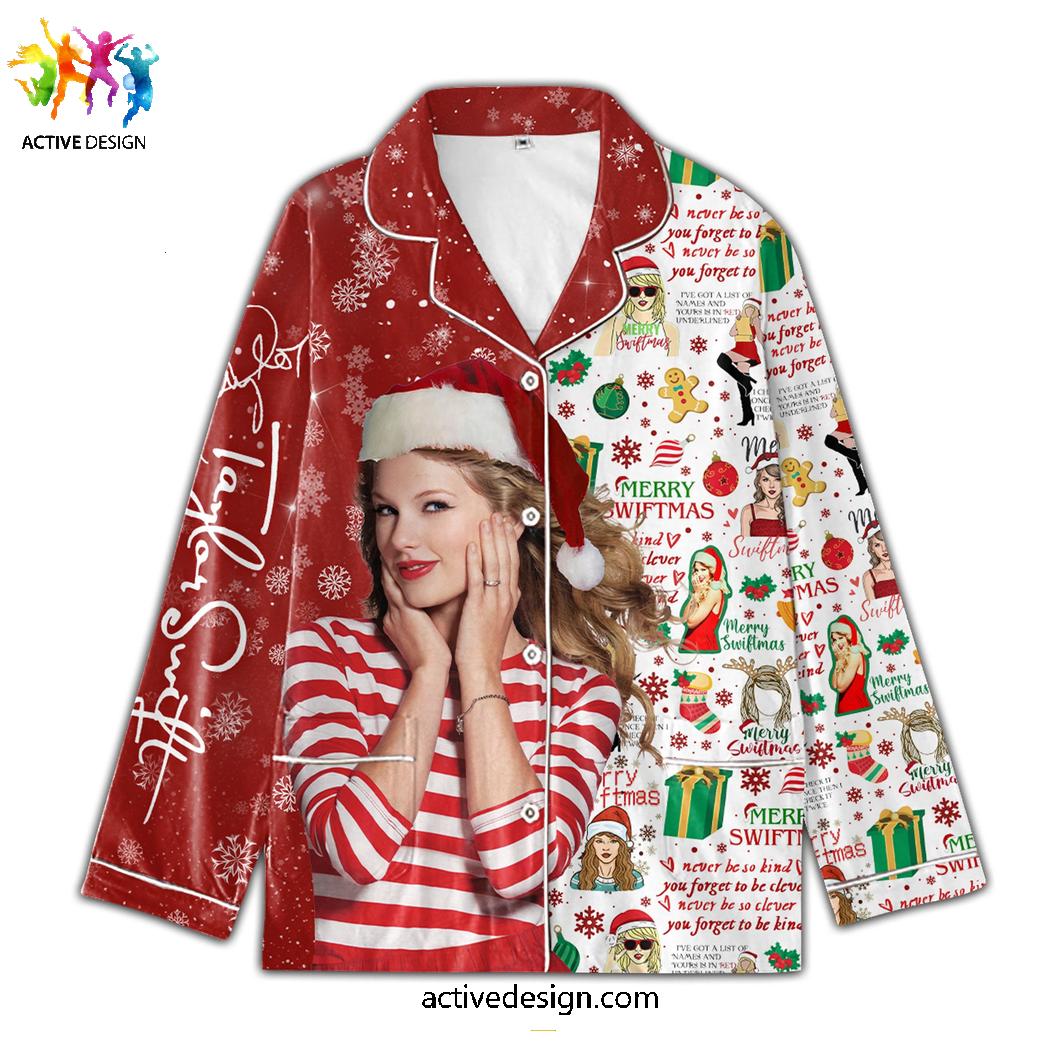 Taylor Swift Merry Christmas Satin Pajama Set Taylor Swift Merry Christmas Satin Pajama Set