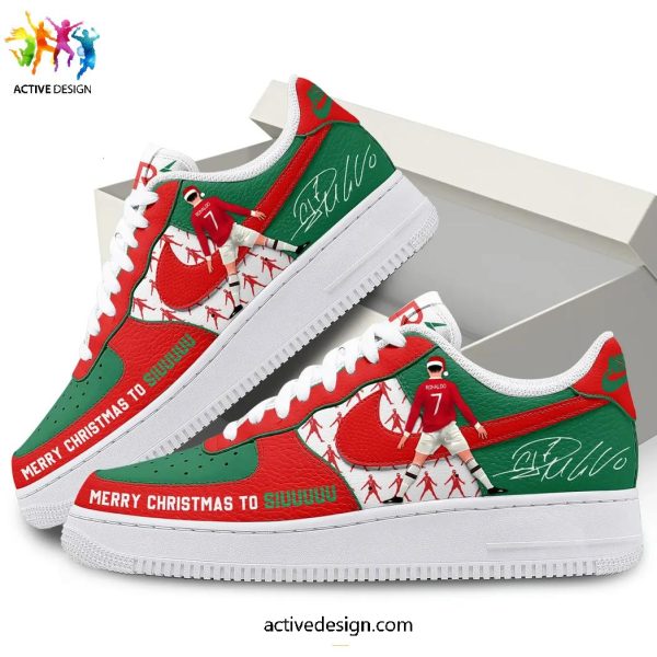 Cristiano Ronaldo Merry Christmas To Siuuuuu Air Force 1 Sneakers