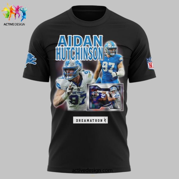 Detroit Lions Dreamathon – Aidan Hutchinson 2024 3D T-Shirt