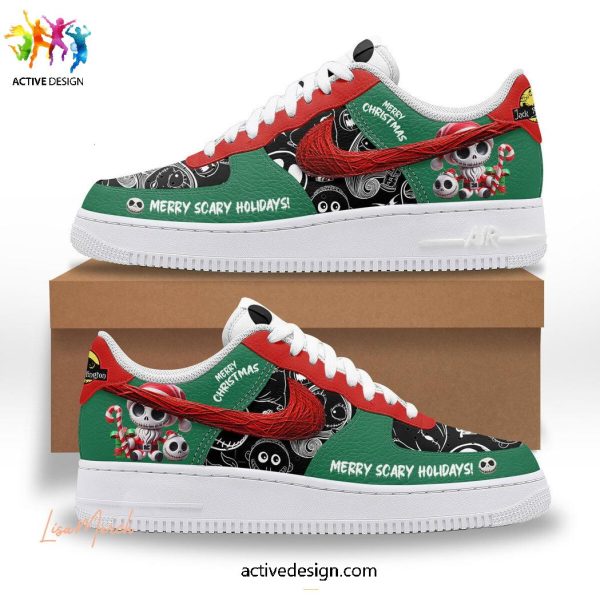 Jack Skellington Spooky Holiday Custom Air Force 1 Sneakers