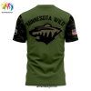 Minnesota Wild Honoring Military Appreciation 3D T Shirt