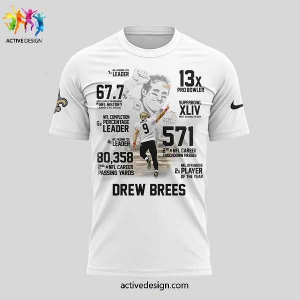 New Orleans Saints Drew Brees Legend 2024 3D T-Shirt