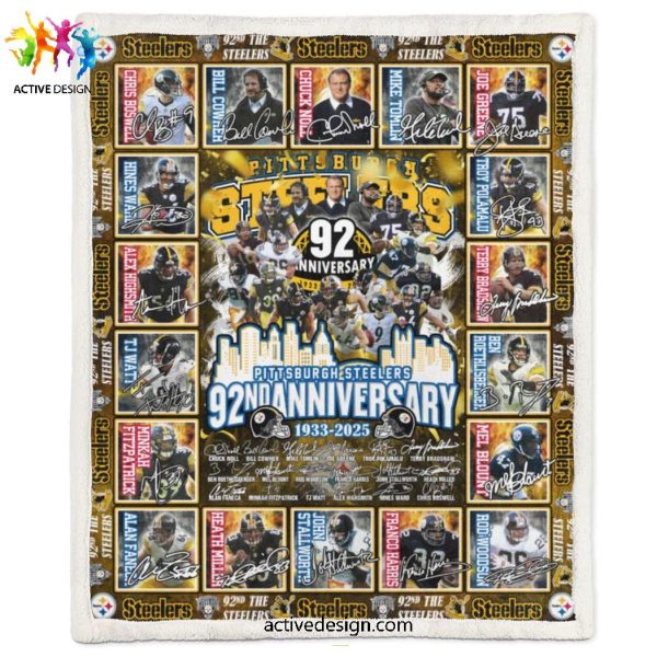 Pittsburgh Steelers Celebrating 92 Years 1933-2025 Fleece Blanket, Quilt