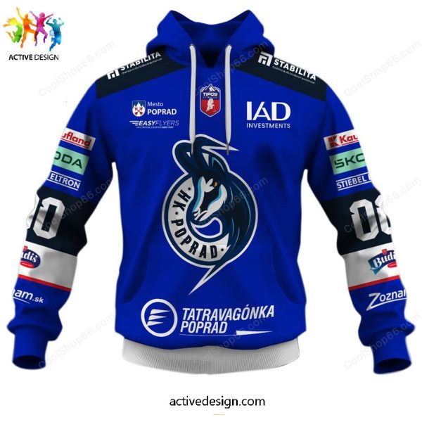 Slovak Extraliga HK Poprad Custom Name & Numer Hoodie