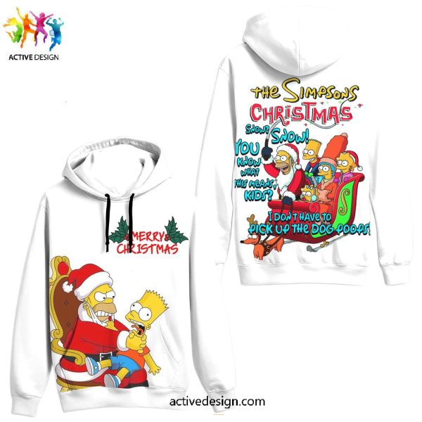 The Simpsons Merry Christmas Snow 3D T-Shirt