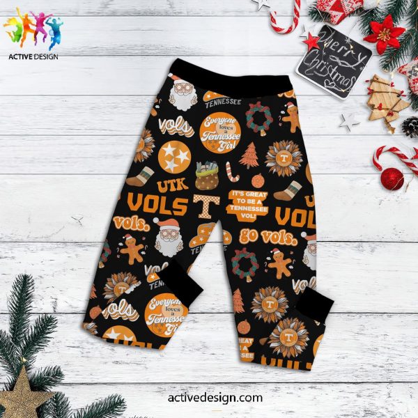 Volunteer Tennessee Happy Vol-Idays Merry Christmas Pajamas Set