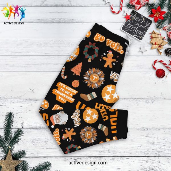Volunteer Tennessee Happy Vol-Idays Merry Christmas Pajamas Set