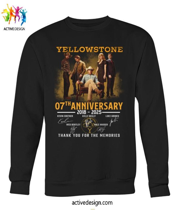 Yellowstone 07th Anniversary 2018-2025 Thank You For The Memories T-Shirt