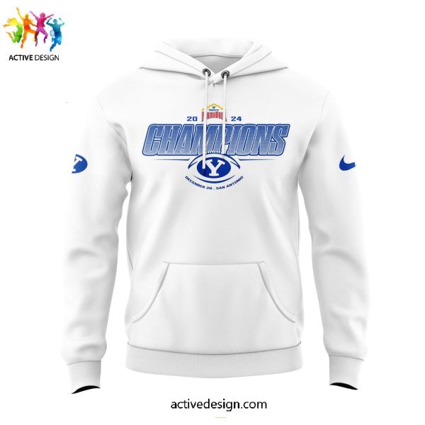 2024 Valenro Alamo Bowl Champions Brigham Young Cougars Limited Edition White Hoodie Longpants Cap