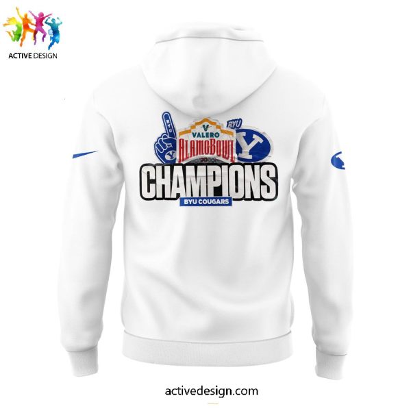 2024 Valenro Alamo Bowl Champions Brigham Young Cougars Limited Edition White Hoodie Longpants Cap
