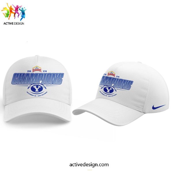 2024 Valenro Alamo Bowl Champions Brigham Young Cougars Limited Edition White Hoodie Longpants Cap