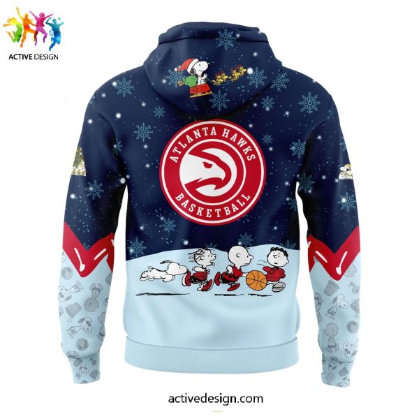 Atlanta Hawks Peanuts & Snoopy Night Holiday Speciality Limited Hoodie Long Pants Cap