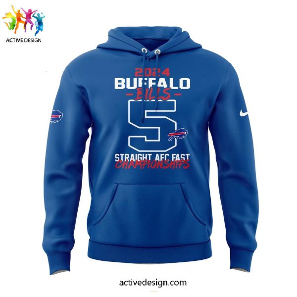 Buffalo Bills 5 Straight AFC East Championships 2024 Hoodie Long Pant Cap