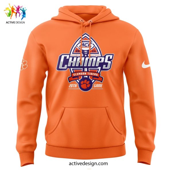 Clemson Tigers Football ACC Champions 2024 20th Game Limited Edition Hoodie