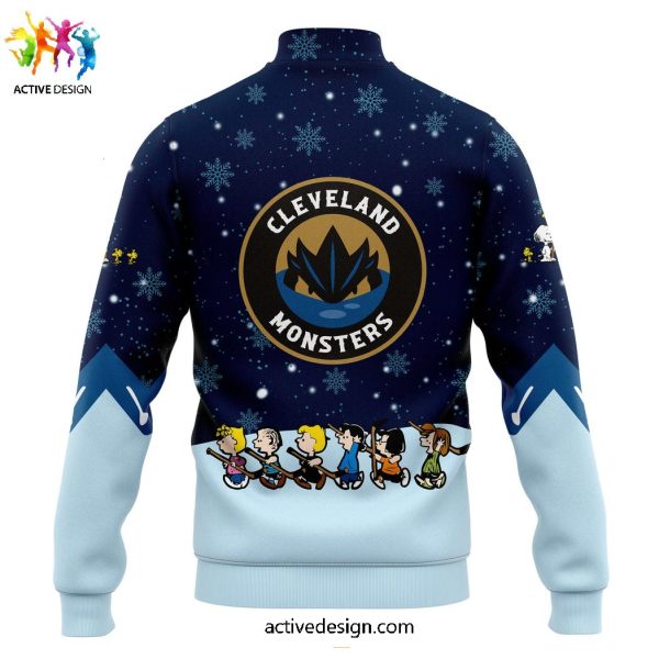 Cleveland Monsters Peanuts & Snoopy Holiday Speciality Limited Edition Baseball Jacket
