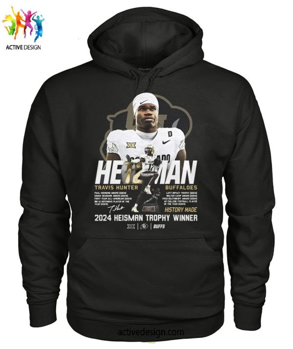 Colorado Buffaloes x Travis Hunter 2024 Heisman Trophy Winner T-Shirt