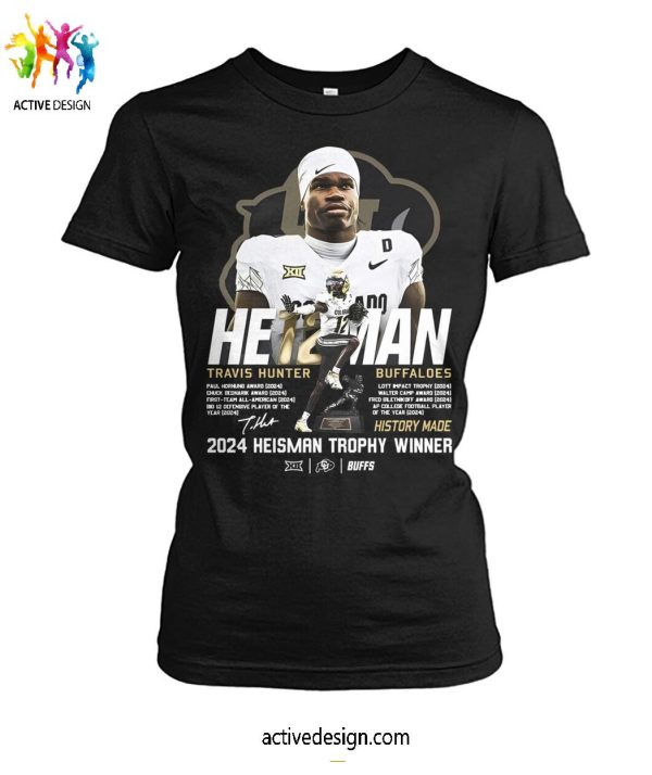 Colorado Buffaloes x Travis Hunter 2024 Heisman Trophy Winner T-Shirt