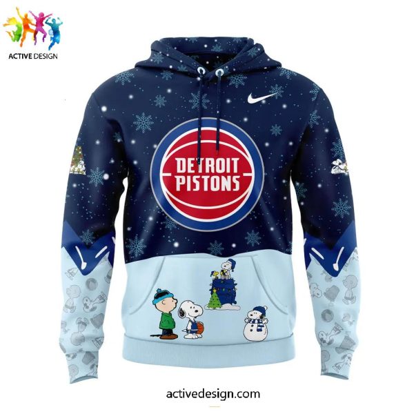 Detroit Pistons Peanuts & Snoopy Night Holiday Speciality Limited Hoodie Long Pants Cap