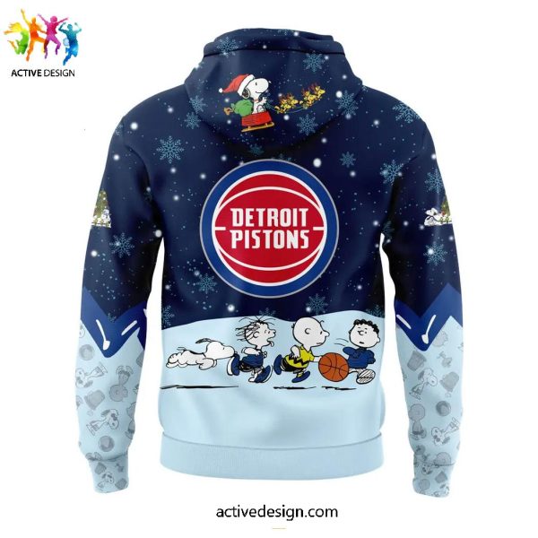 Detroit Pistons Peanuts & Snoopy Night Holiday Speciality Limited Hoodie Long Pants Cap