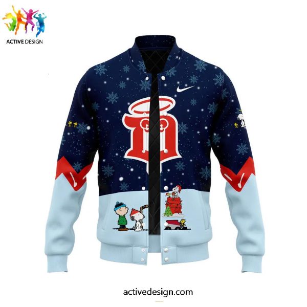 Dubuque Fighting Saints x Peanuts & Snoopy Holiday Speciality Limited Edition Baseball Jacket