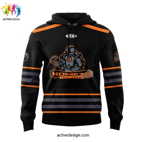 Fort Wayne Komets Blackout Replica Komets 2024 Limited Edition Hoodie Long Pant Cap