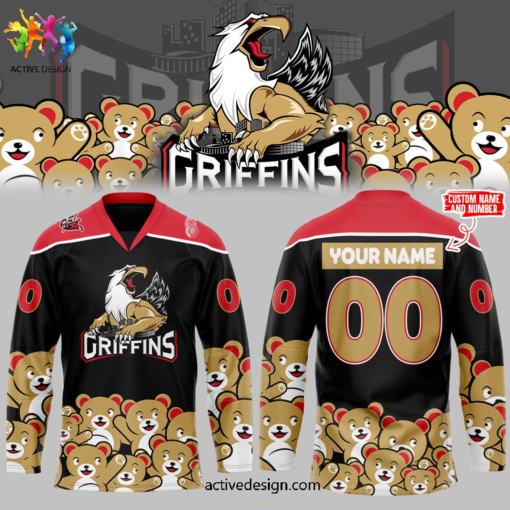 Grand Rapids Griffins x Teddy Bear Toss Personalization Limited Edition Hockey Jersey Grand Rapids Griffins x Teddy Bear Toss Personalization Limited Edition Hockey Jersey