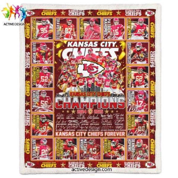 Kansas City Chiefs Forever Champions 2024-2025 Limited Edition Fleece Blanket