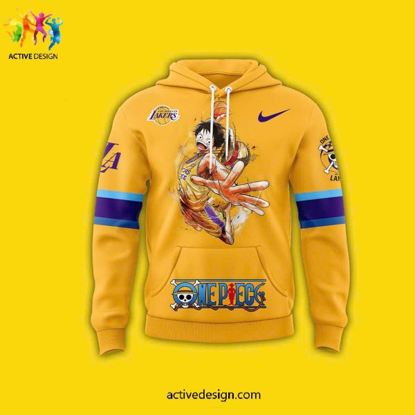 Los Angeles Lakers MLB x ONE PIECE For Fans Limited Edition Yellow Hoodie