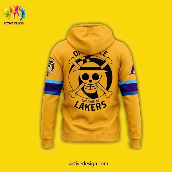 Los Angeles Lakers MLB x ONE PIECE For Fans Limited Edition Yellow Hoodie