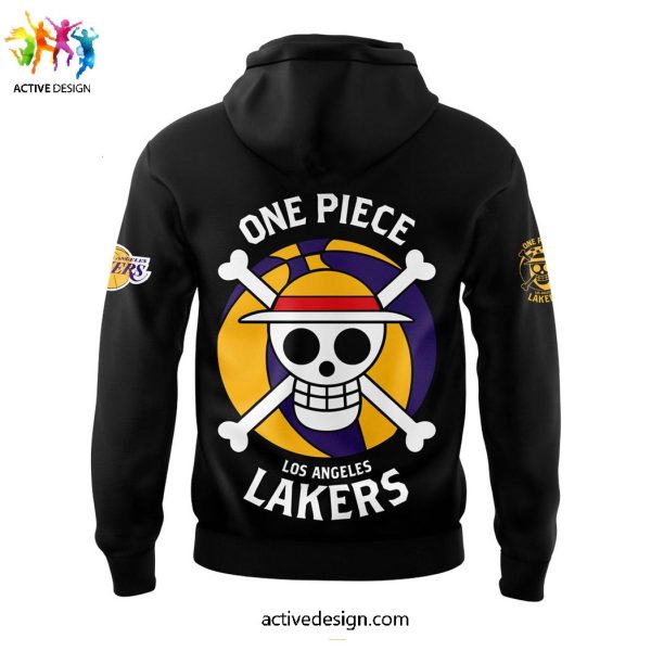 Los Angeles Lakers x Luffy Gear 5 One Piece Game Night Collab Limited Edition Black Hoodie Longpants Cap