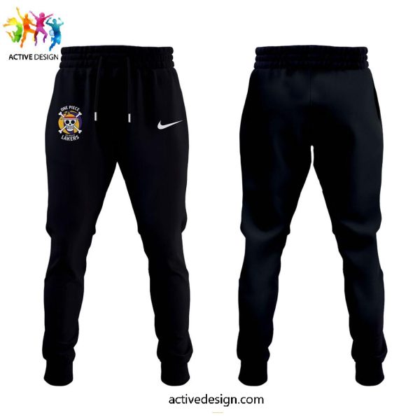Los Angeles Lakers x Luffy Gear 5 One Piece Game Night Collab Limited Edition Black Hoodie Longpants Cap