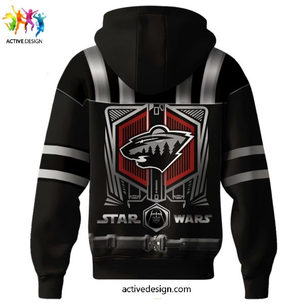 Minnesota Wild Hockey x Star Wars Night Black 2024 Limited Edition Hoodie Longpants Cap