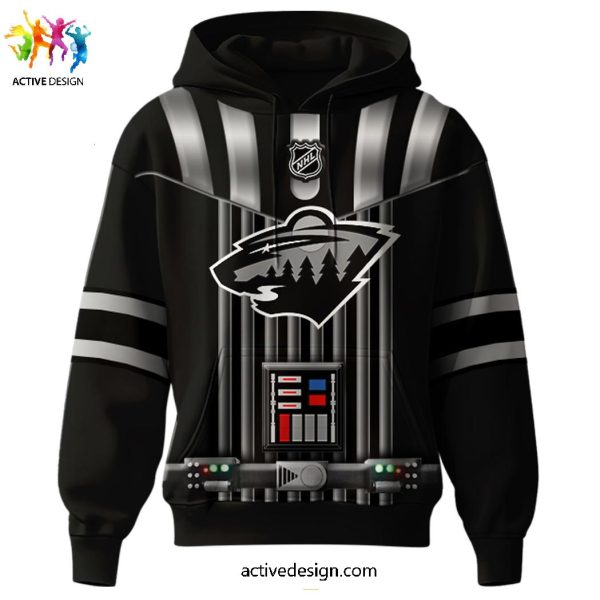 Minnesota Wild Hockey x Star Wars Night Black 2024 Limited Edition Hoodie Longpants Cap