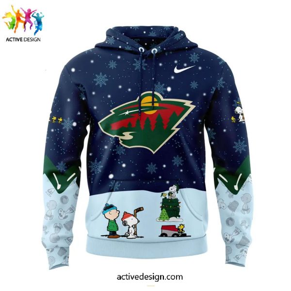 Minnesota Wild Peanuts & Snoopy Night Holiday Speciality Limited Hoodie Long Pants Cap