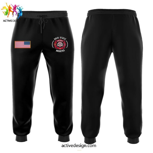 Ohio State Buckeyes x Firefighter Appreciation Night Limited 2024 Zipper Hoodie Long Pants Cap
