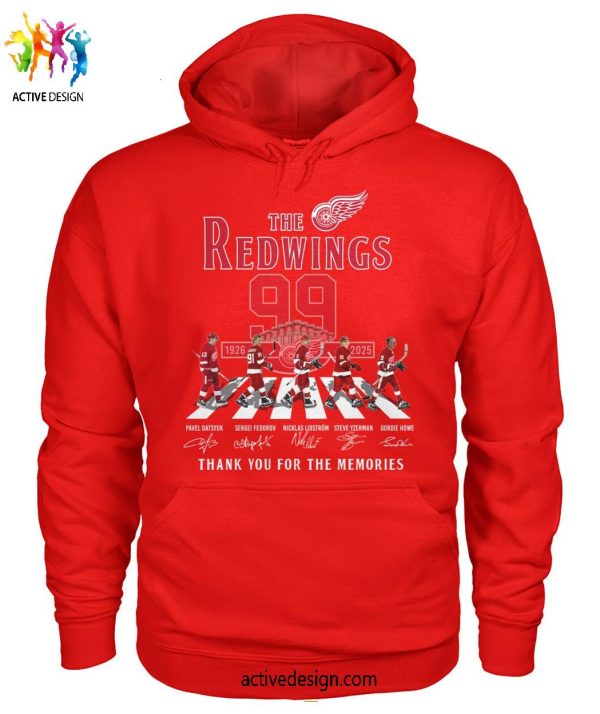 The Detroit Red Wings 99 Years 1926-2025 Thank You For The Memories T-Shirt