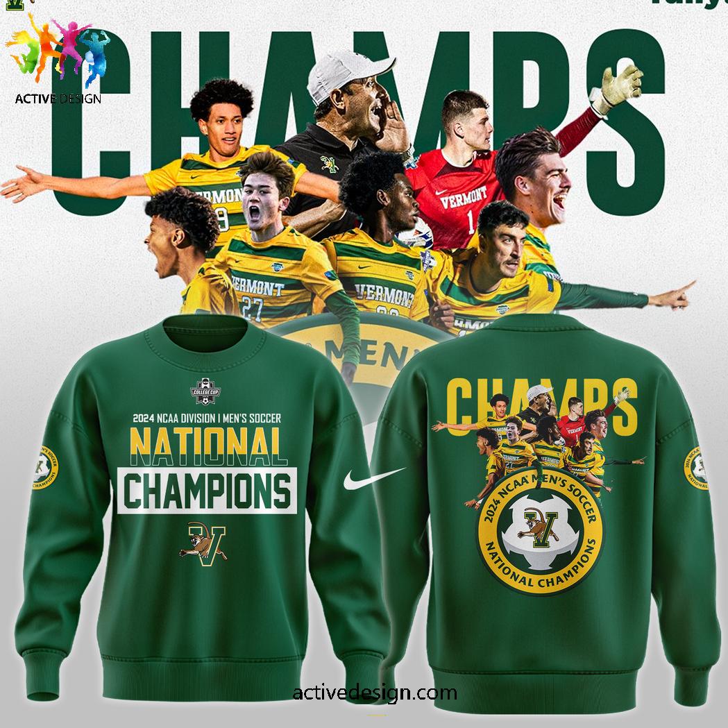 Vermont Catamounts 2024 NCAA Men's Soccer Cup National Champs Limited Edition Green Sweater Vermont Catamounts 2024 NCAA Men's Soccer Cup National Champs Limited Edition Green Sweater