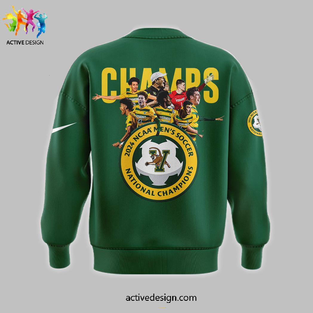 Vermont Catamounts 2024 NCAA Men's Soccer Cup National Champs Limited Edition Green Sweater Vermont Catamounts 2024 NCAA Men's Soccer Cup National Champs Limited Edition Green Sweater