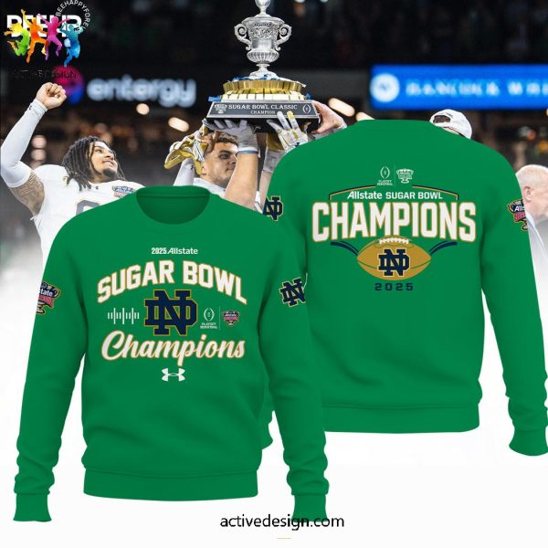 2025 Allstate Sugar Bowl Classic Champions Notre Dame Fighting Irish Football Green 3D T-Shirt