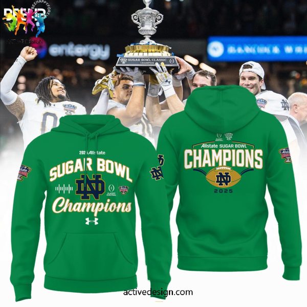 2025 Allstate Sugar Bowl Classic Champions Notre Dame Fighting Irish Football Green 3D T-Shirt