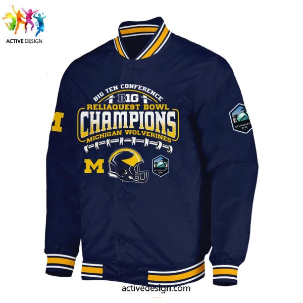 Michigan Wolverines NCAA ReliaQuest Bowl Champions 2024 Limited Edtion Baseball Jacket