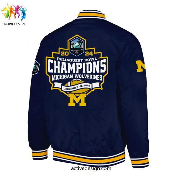 Michigan Wolverines NCAA ReliaQuest Bowl Champions 2024 Limited Edtion Baseball Jacket