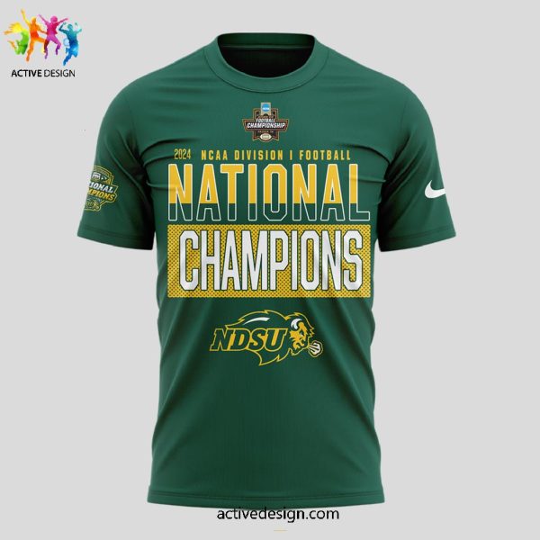 NDSU Football Division 10 Time Bational ChampionShip 2024 Limited Edition Green 3D T-Shirt