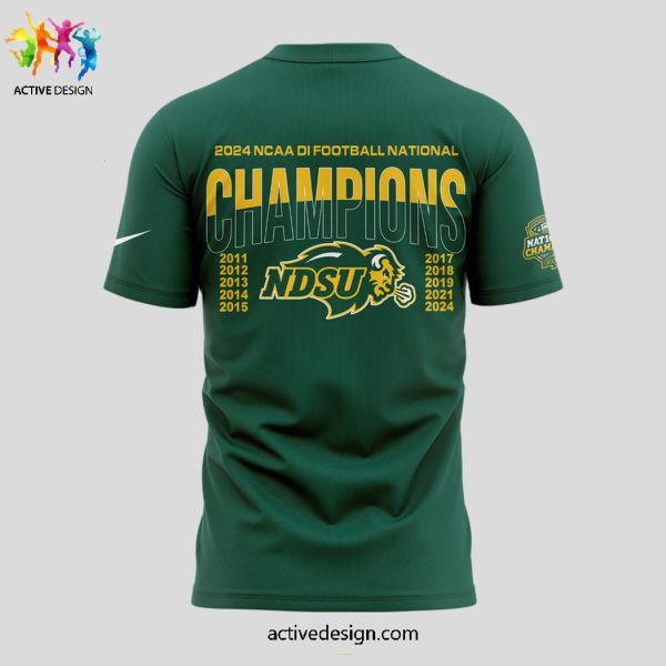NDSU Football Division 10 Time Bational ChampionShip 2024 Limited Edition Green 3D T-Shirt