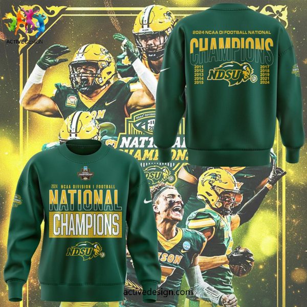 NDSU Football Division 10 Time Bational ChampionShip 2024 Limited Edition Green 3D T-Shirt