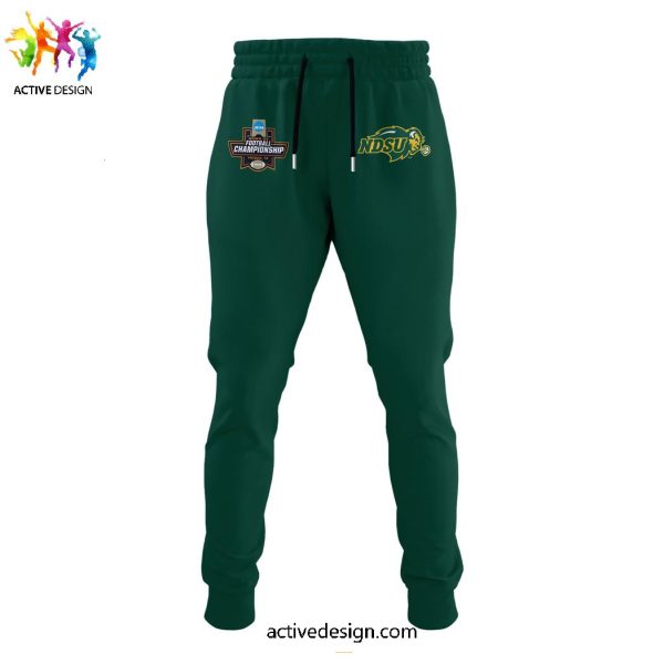 North Dakota State Bison NCAA 2024 National Champions Green Zipper Hoodie Longpants Cap