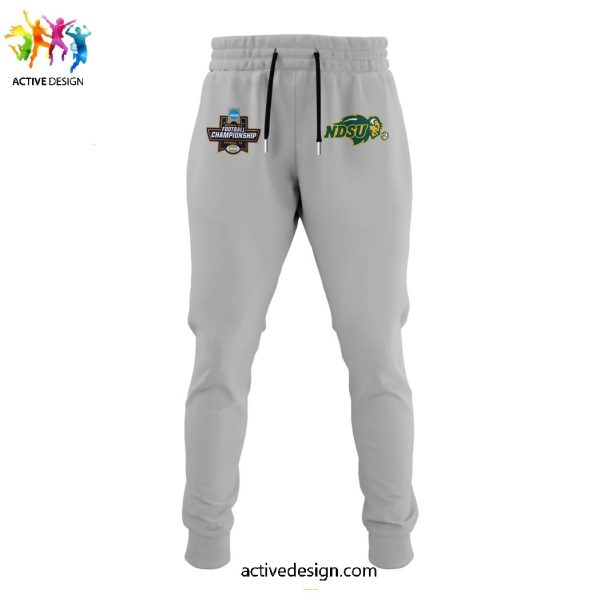 North Dakota State Bison NCAA 2024 National Champions Grey Zipper Hoodie Longpants Cap