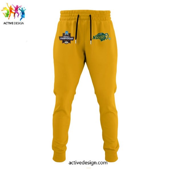 North Dakota State Bison NCAA 2024 National Champions Yellow Hoodie Longpants Cap