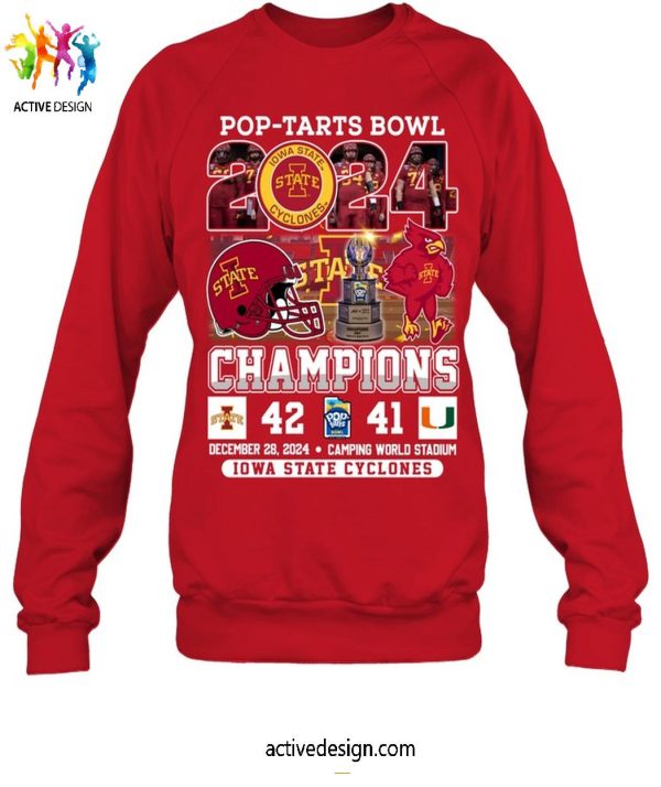 Pop-Tarts Bowl 2024 Champions Iowa State Cyclones 42-41 T-Shirt